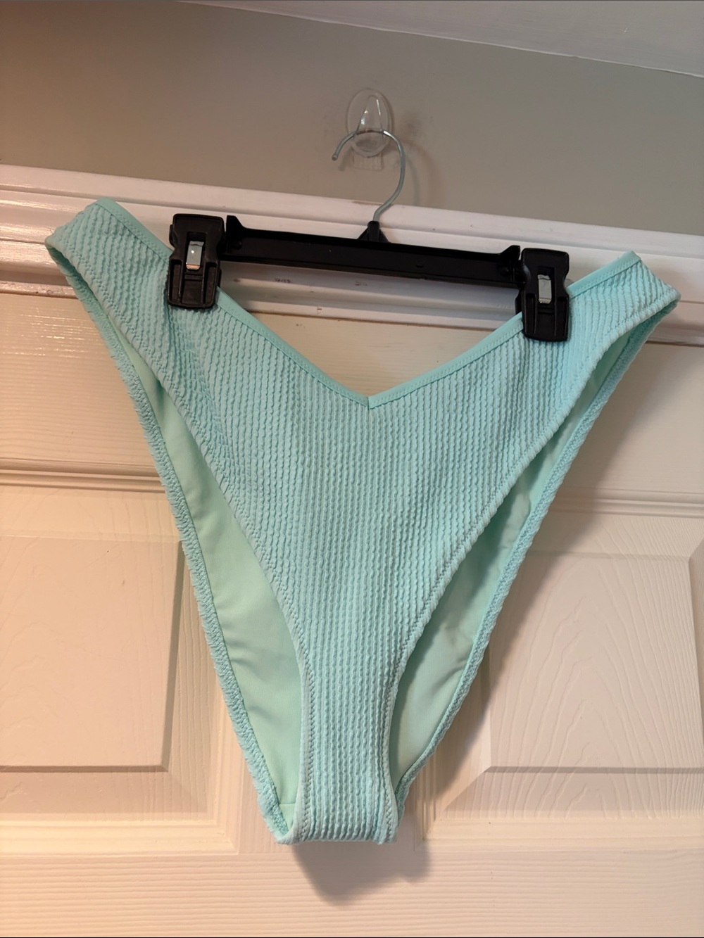 aerie Ribbed High-Cut Dip Bikini Bottom in mint XL